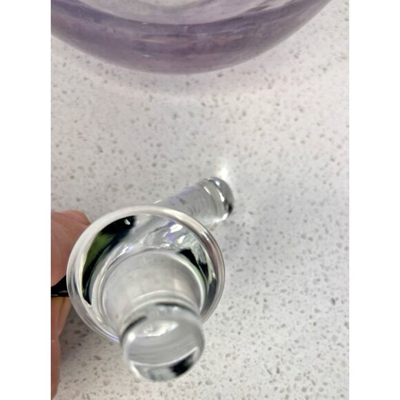 Poland Studio Nova Art Glass Purple Apple Carafe Decanter & Stopper w Label 8" - Picture 7 of 12